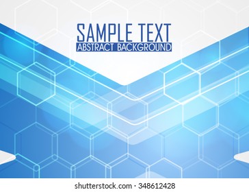 Blue abstract background illustration. Template for business card or banner 