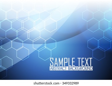 Blue abstract background illustration. Template for business card or banner 