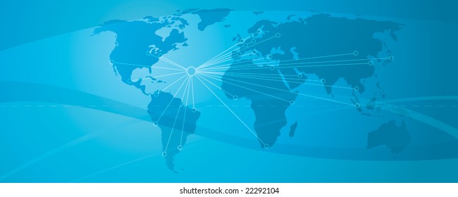 blue abstract background illustration to the theme of global communication, business and trade