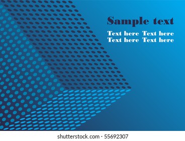 Blue abstract background with the image halfton