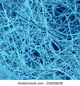 Blue abstract background of intertwined branches