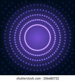 Blue Abstract Background with Lens Flare Dotted Light. Vector Illustration