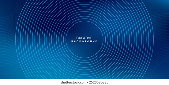 Fundo abstrato azul com cores claras e escuras e formas geométricas com linhas brilhantes. Moderno minimalista e padrão de design vetorial criativo.