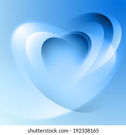 Blue abstract background with light lines and shadows. 