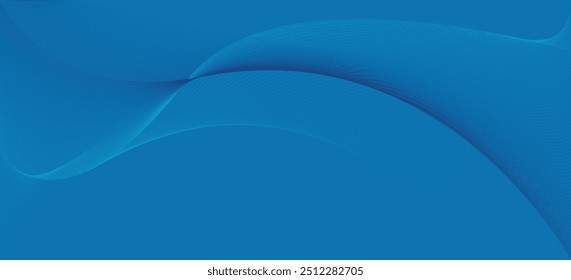 blauer abstrakter Hintergrund mit Linien, die wunderschöne Welleneffekthintergründe für Flyer-Broschüre, Banner, Poster und Cover ergeben, einzelne Vektorgrafiken auf blauem Hintergrund. 