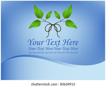 Blue abstract background with it located on shoots of plants