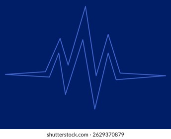 Blue abstract background - logo heart beat 