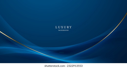 blue abstract background with luxury golden elements vector illustration