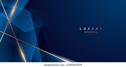 blue abstract background with luxury golden elements vector illustration