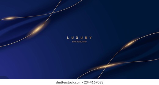 blue abstract background with luxury golden elements vector illustration