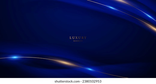 blue abstract background with luxury golden elements vector illustration