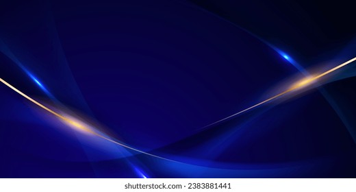 blue abstract background with luxury golden elements vector illustration