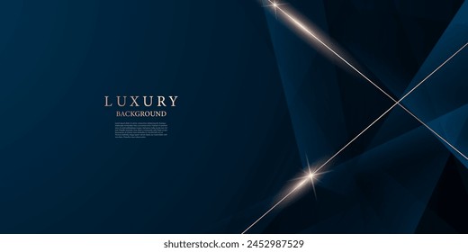 blue abstract background with luxury golden elements vector illustration