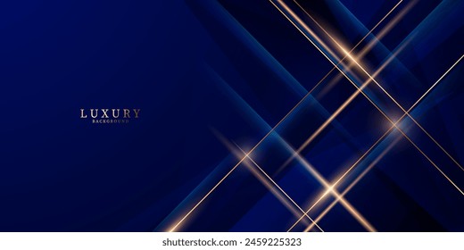 blue abstract background with luxury golden elements vector illustration