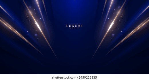 blue abstract background with luxury golden elements vector illustration