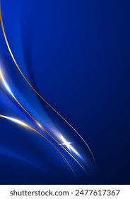 blue abstract background with luxury golden elements vector illustration