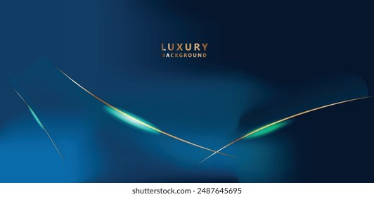 blue abstract background with luxury golden elements vector illustration
