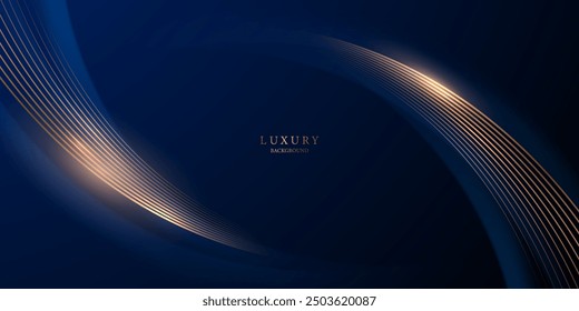 blue abstract background with luxury golden elements vector illustration