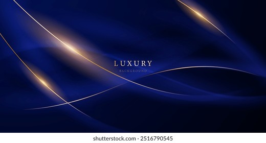 blue abstract background with luxury golden elements vector illustration