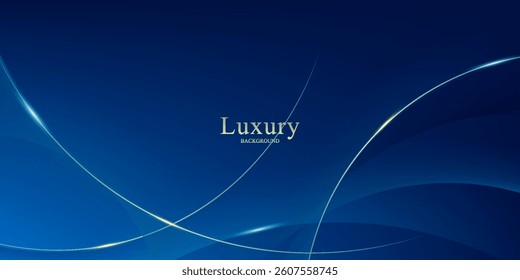 blue abstract background with luxury golden elements vector illustration