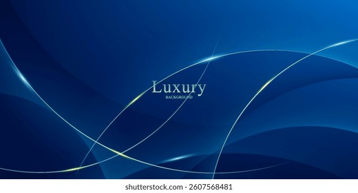 blue abstract background with luxury golden elements vector EPS10