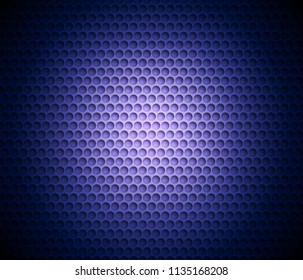 Blue abstract background with metal background. Grid of round cells. Background with 3D effect for backgrounds, wallpapers, covers and your design