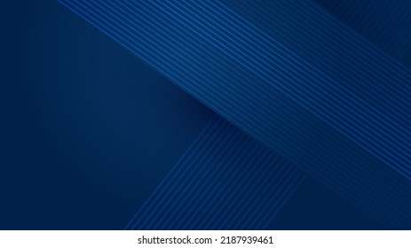 Blue abstract background with modern corporate technology concept presentation or banner design. Vector illustration with line stripes texture elements