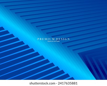 Blue abstract background with modern corporate concept. Garadien line pattern. Vector horizontal template for digital luxury business banner, contemporary formal invitation, certificate, etc.