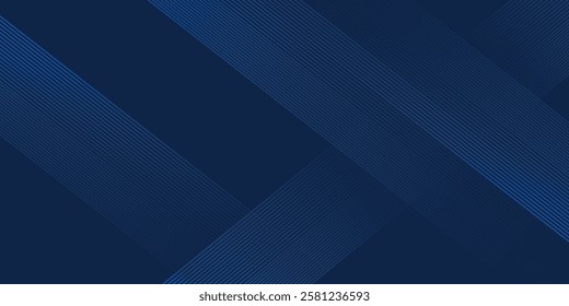 Blue abstract background with modern corporate technology concept presentation or banner design. Vector illustration with line stripes texture elements
