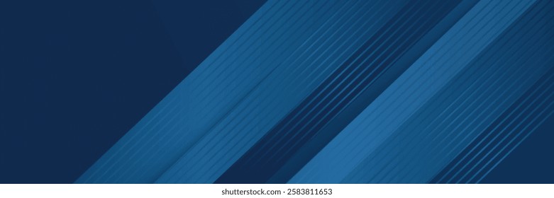 Blue abstract background with modern corporate technology concept presentation or banner design. 