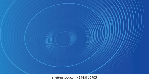 Blue abstract background. Modern blue gradient circle lines pattern. Minimal geometric.