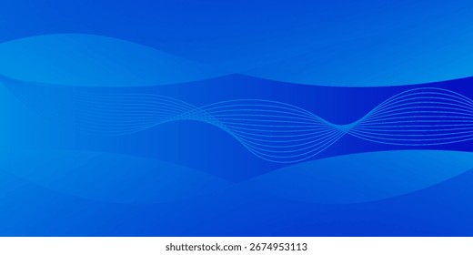 Fundo abstrato azul. Padrão moderno de linhas de círculo de gradiente azul. Mínimo geométrico. Composição de formas dinâmicas. Terno para banner, capa, brochura, negócios, corporativos, site, apresentação. Eps10