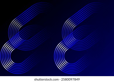 Blue abstract background. Modern shiny blue gradient lines. Futuristic technology graphic design. Modern Circle Geometric Curve Lines Frame Abstract Background. Vector illustration. 