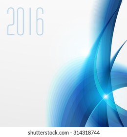Blue abstract background for new 2016 year