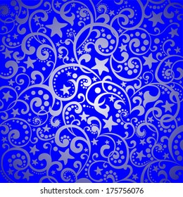 Blue Abstract background. Night sky with stars. Vector illustration 