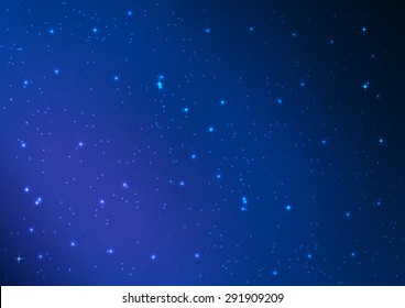 Blue Abstract background. Night sky with stars. Vector illustration