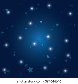 Blue Abstract background. Night sky with stars. Vector illustration