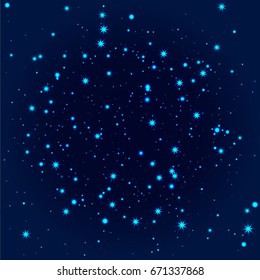Blue Abstract background. Night sky with stars. Vector illustration