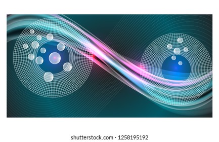 Blue abstract background with abstract objects. Vector concept illustration for printed materials, website, promotional materials.