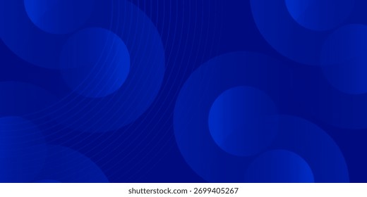 Blue abstract background on dark blue gradient vanishing circles design. Using for template, poster, wallpaper, flyer, banner, brochur, wallpaper. Minimalis geometric cirlces.