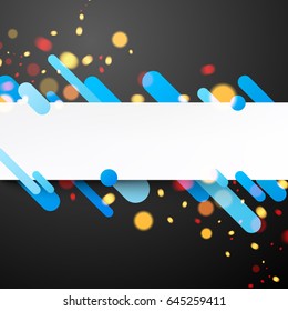 Blue abstract background on gray. Vector paper illustration.