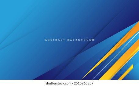 Blue abstract background with orange line shapes