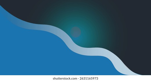 Blue abstract background in paper cut style. Water wavy paper layers for World Oceans Day June 8.vector illustration