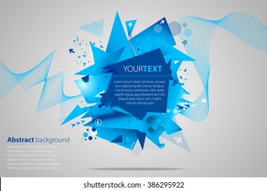 Blue, abstract background with place on text