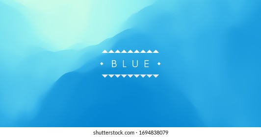 Fondo abstracto azul. Un paisaje realista con olas. Plantilla de diseño de portada. Ilustración vectorial 3d.