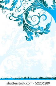 Blue Abstract Background with scroll