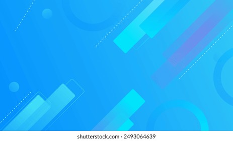 Blue abstract background with shapes