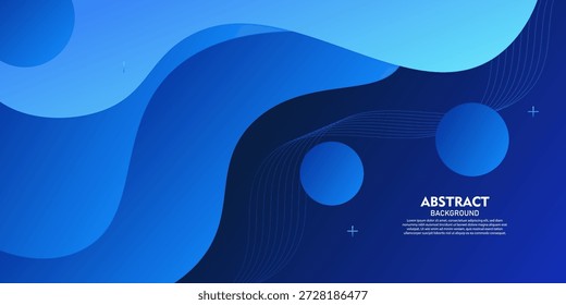 fundo abstrato azul com formas simples e linhas onduladas. Popular e moderno com um conceito de sombra 3D.