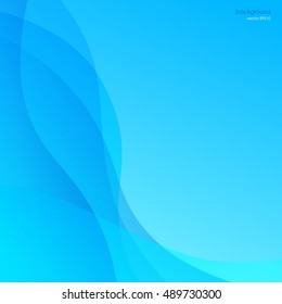 Blue abstract background, smooth curves