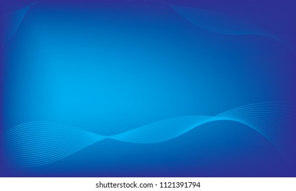 Blue abstract background, smooth wave blue background